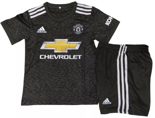 Kit infantil oficial Adidas Manchester United 2020 2021 II jogador